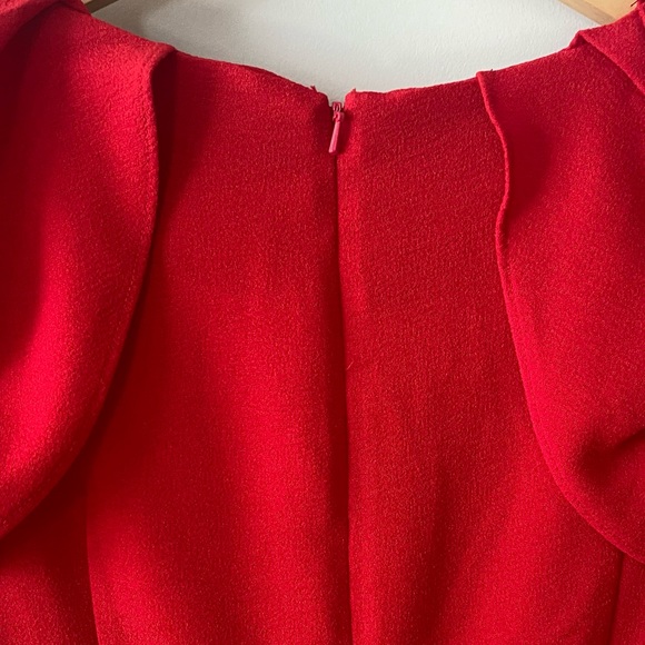 Red Eva Longoria for The Limited sheath dress, ruffled shoulder. Size 2 - Picture 7 of 8